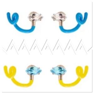 1pcs Bea Bongiasca Mix Match Dopamine Colorful Rainbow Silver Wrap Ring Earrings